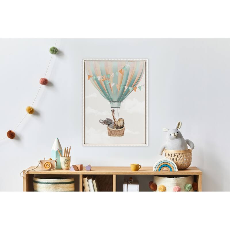Sylvie Beaded Hot Air Balloon Travel Framed Canvas by July Art Prints
