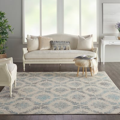 Nourison Tranquil French Country Floral Damask Area Rug