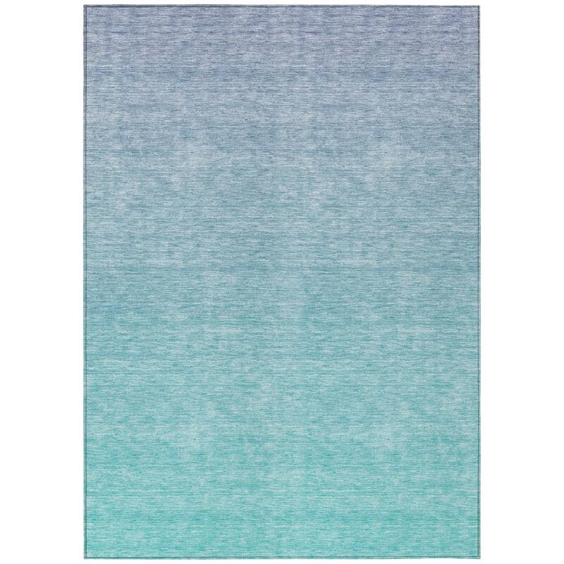 HomeRoots Ombre Transitional Rectangle Outdoor Rug - 5' X 8'