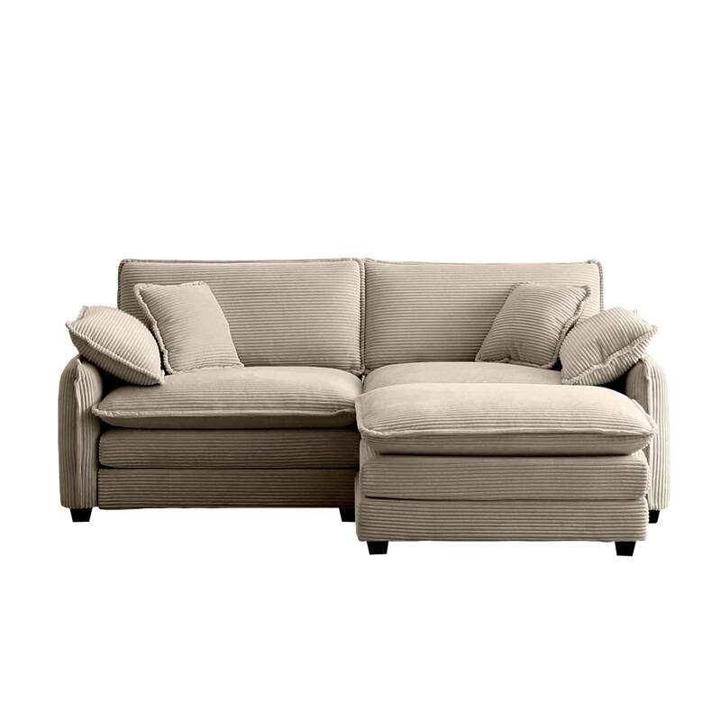 Corduroy Modular Flexible Combinations Sofa Set with Ottoman
