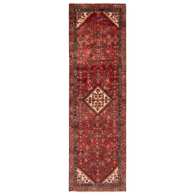ECARPETGALLERY Hand-knotted Andelz Red Wool Rug - 3'1 x 9'9 - Red - 3'1 x 9'9