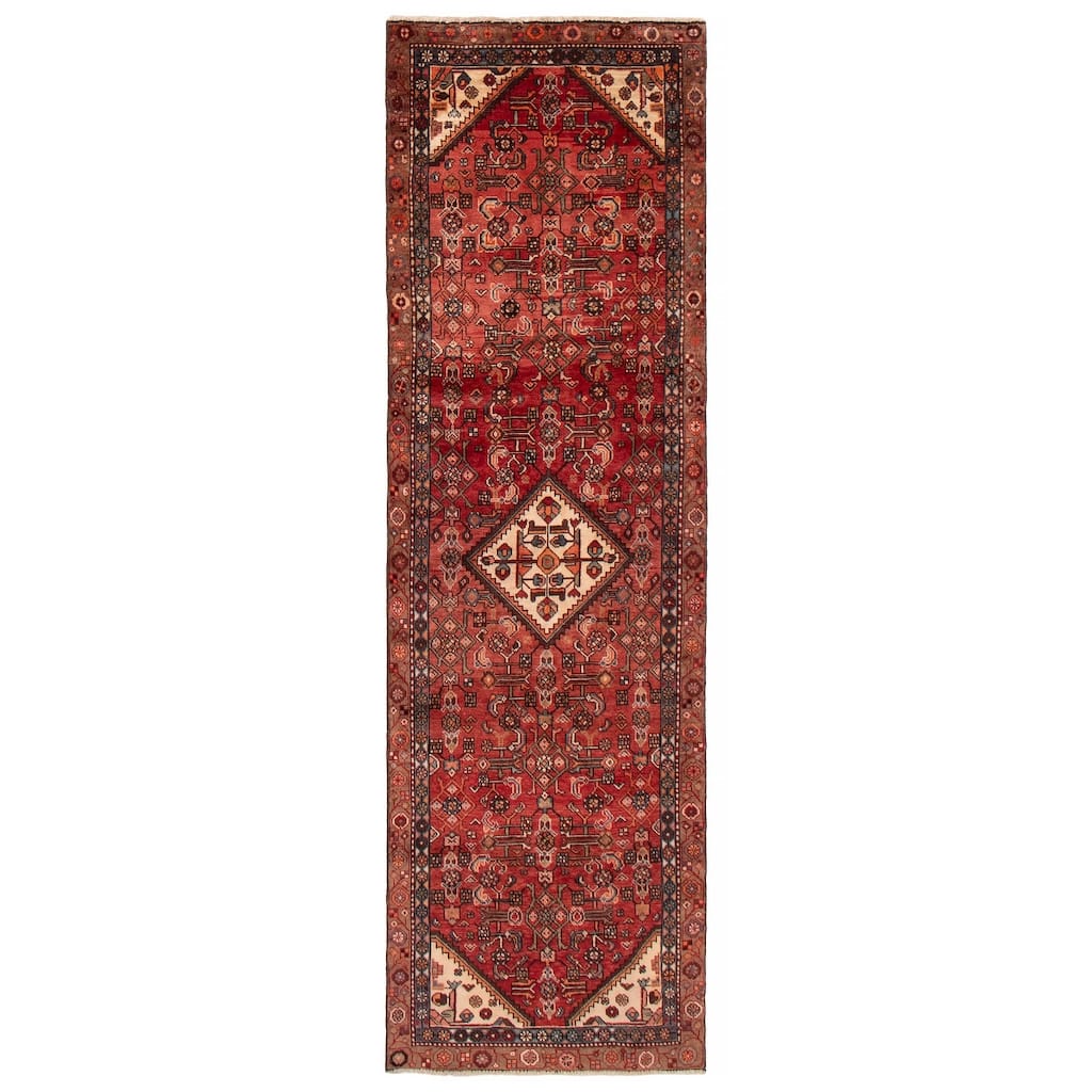 ECARPETGALLERY Hand-knotted Andelz Red Wool Rug - 3'1 x 9'9