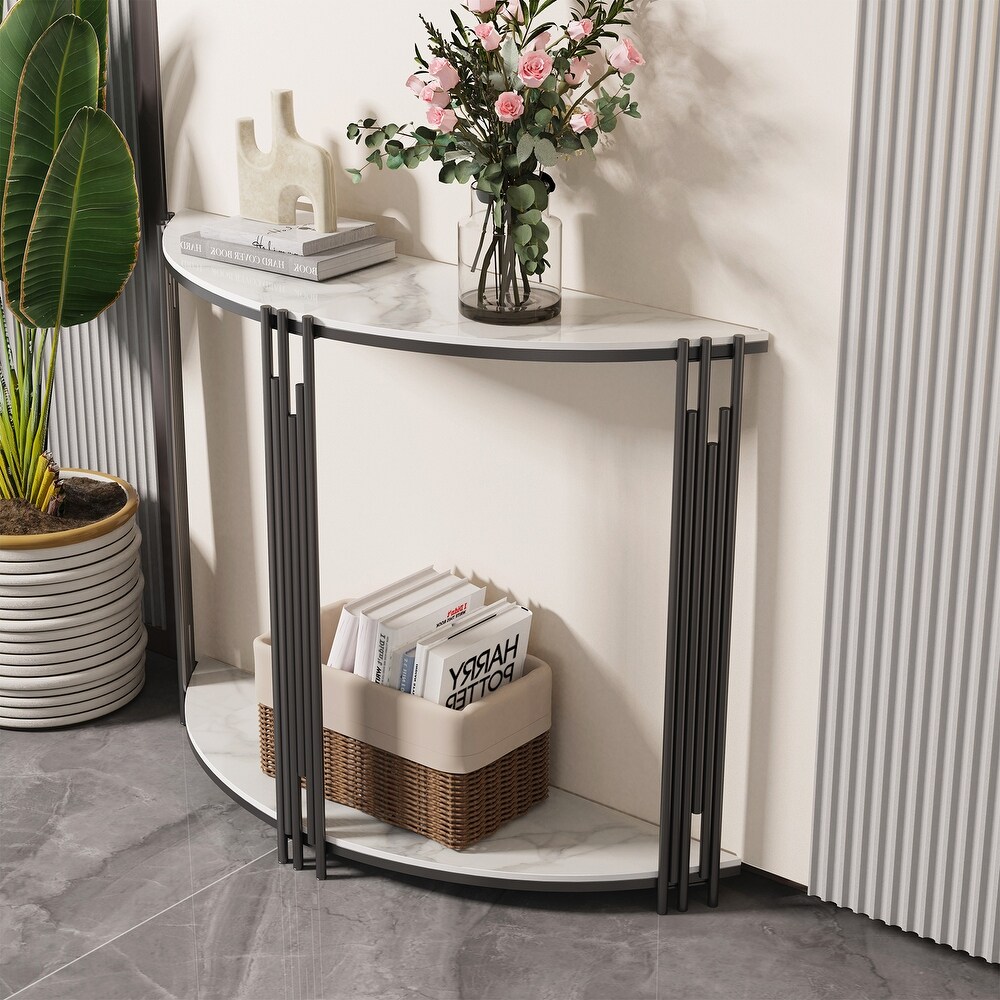 Semi Circle Marble Entryway Table Bed Bath Beyond