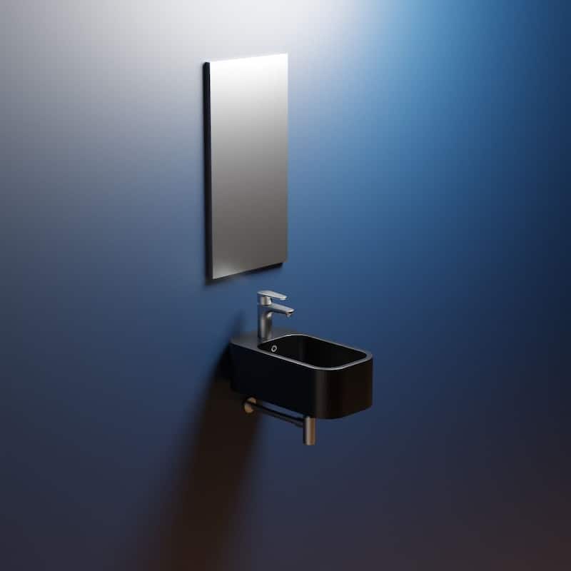 WS Bath Collections Cosa 9-13/16" Rectangle Ceramic Wall Mounted - Matte Black