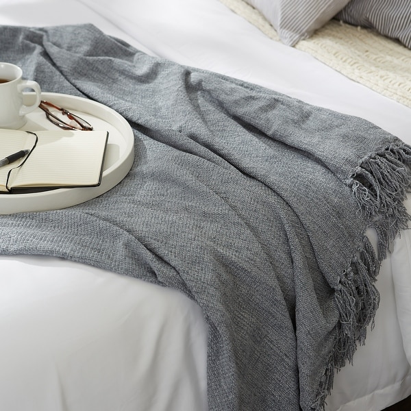 Denim blue bed hot sale throw