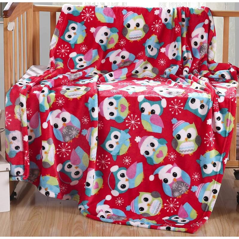 Velvet Touch Holiday Throw Fleece Blanket (50 x 60) - Hooty Hoot Owl