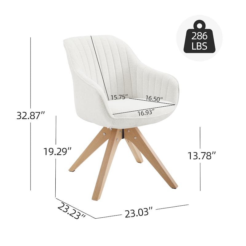 Art Leon Classical Swivel Office Accent Chair with Wood Legs