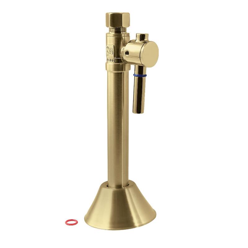 Kingston Brass Vintage Comp Straight Shut-Off Valve with 5" Extension - Brushed Brass