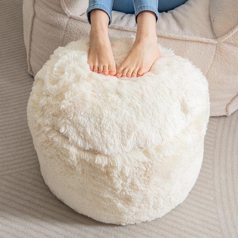 Round Corduroy Pouf Ottoman 20-inch/26inch