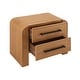 preview thumbnail 17 of 22, Christopher Knight Home - Mina Modern 2-Drawer Nightstand with Black Metal Handles