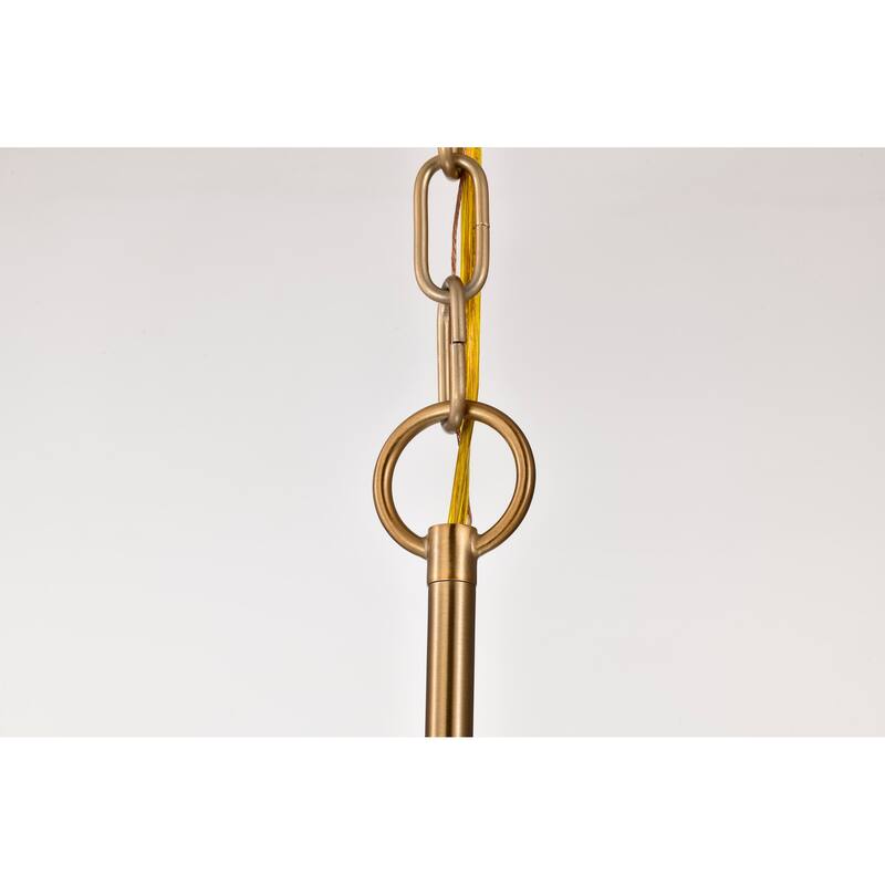 Liam 6 Light Chandelier Burnished Brass White Opal Glass - Burnished Brass