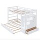 preview thumbnail 42 of 53, Practical Twin Over Twin Wood Bunk Bed with Storage Drawers,Movable Bed with Trundle
