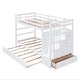 preview thumbnail 20 of 40, Twin Over Twin Bunk Bed with Trundle Bed, Staircase and 4 Storage Drawers, Solid Wood Bunk Beds with Stairs and Guardrail