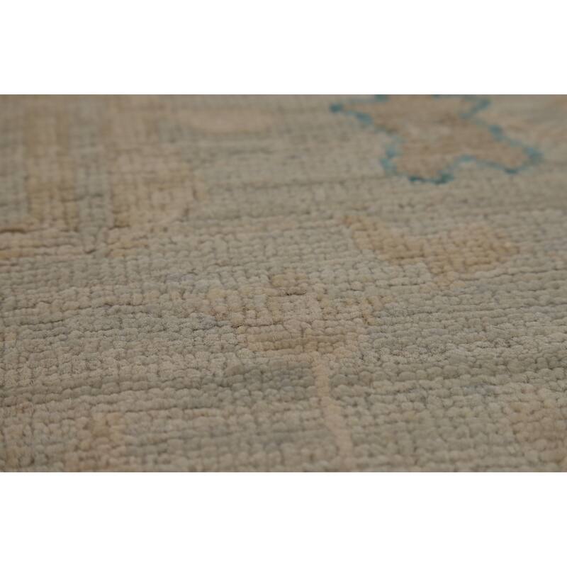 Hand Knotted Oriental 100% Wool Carpet Transitional All-Over Beige & Ivories Oushak Area Rug - 10' 6'' X 8' 2''