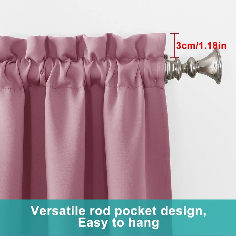 Pro Space 2 Panels Thermal Room Blackout Rod Pocket Curtain