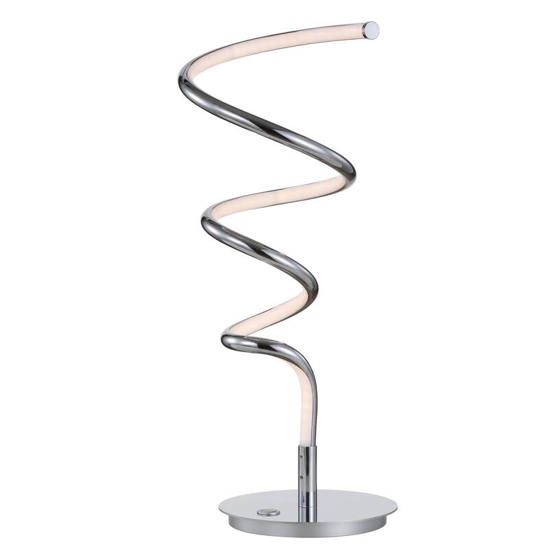 Owen 19.75" Modern Dimmable Metal Integrated LED Table Lamp, Chrome by JONATHAN Y - Chrome