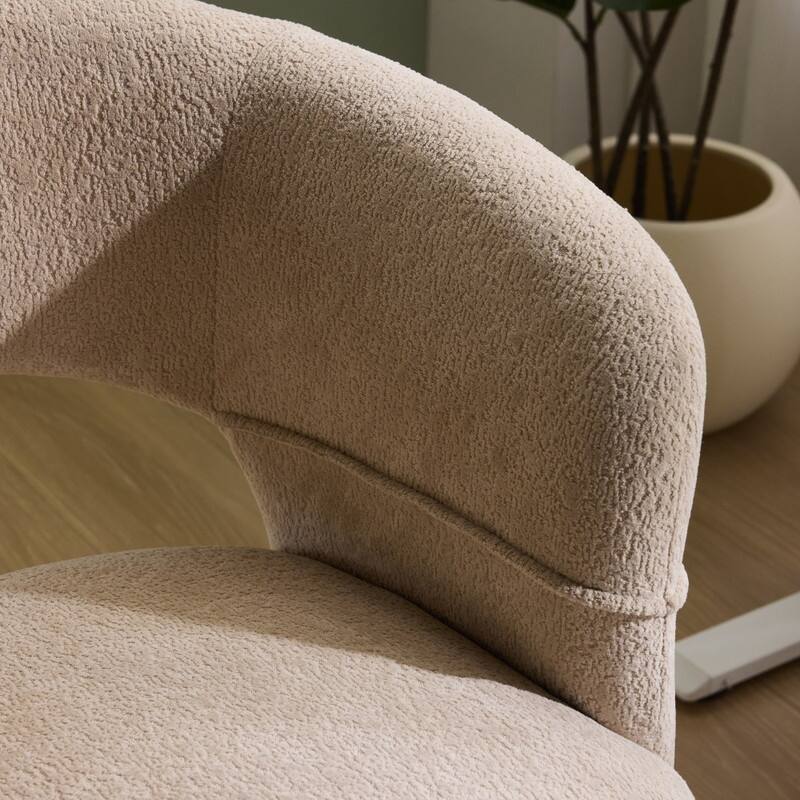 22.64 Inch Velvet Ring Backrest Swivel Office Chair