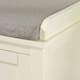 Linon Edison Lakeville White Metal/Wood Cushioned Storage Bench
