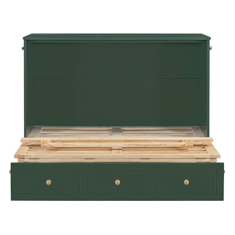 Full Size Murphy Bed with Large Drawers For Bedroom
