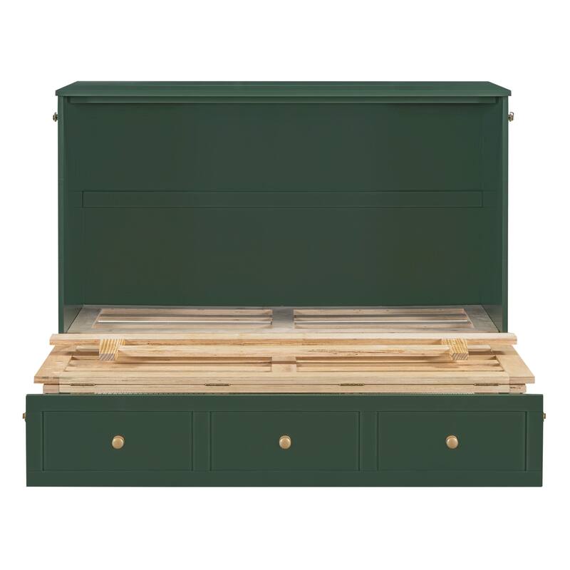 Murphy Bed with Versatile Storage and Large Drawers