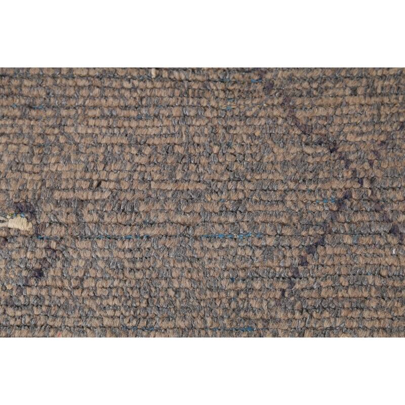 Earth Tone Moroccan Oriental Area Rug Hand-Knotted Brown Wool Carpet - 7'9"x 12'0"