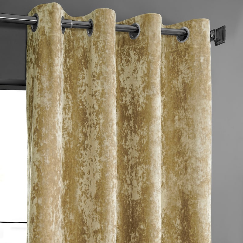 Exclusive Fabrics Lush Crush Velvet Curtains - Grommet Room Darkening Curtain for Bedroom & Living Room (1 Panel)