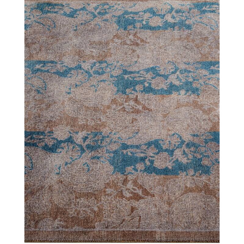 Overton Hand Knotted Wool Vintage Inspired Modern Contemporary Overdyed Brown Runner Rug - 2' 8" x 7' 10"
