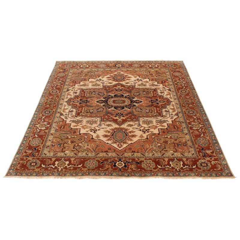 ECARPETGALLERY Hand-knotted Jules Sultane Ivory Wool Rug - 7'10 x 9'9