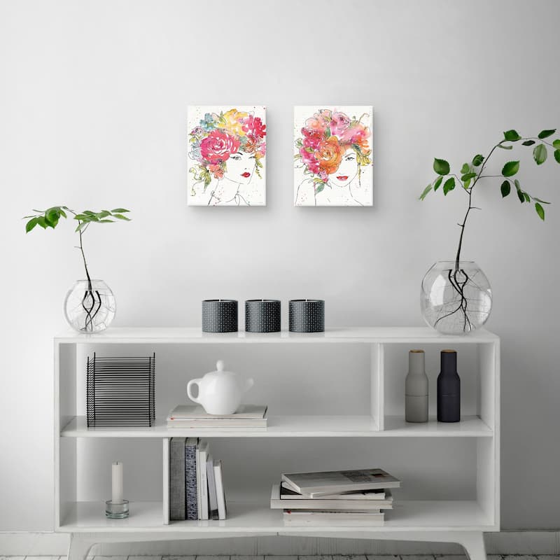 Floral Figures I-IV by Anne Tavoletti Canvas Art Prints