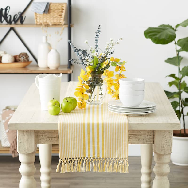 DII Grass Green Stripes Table Runner