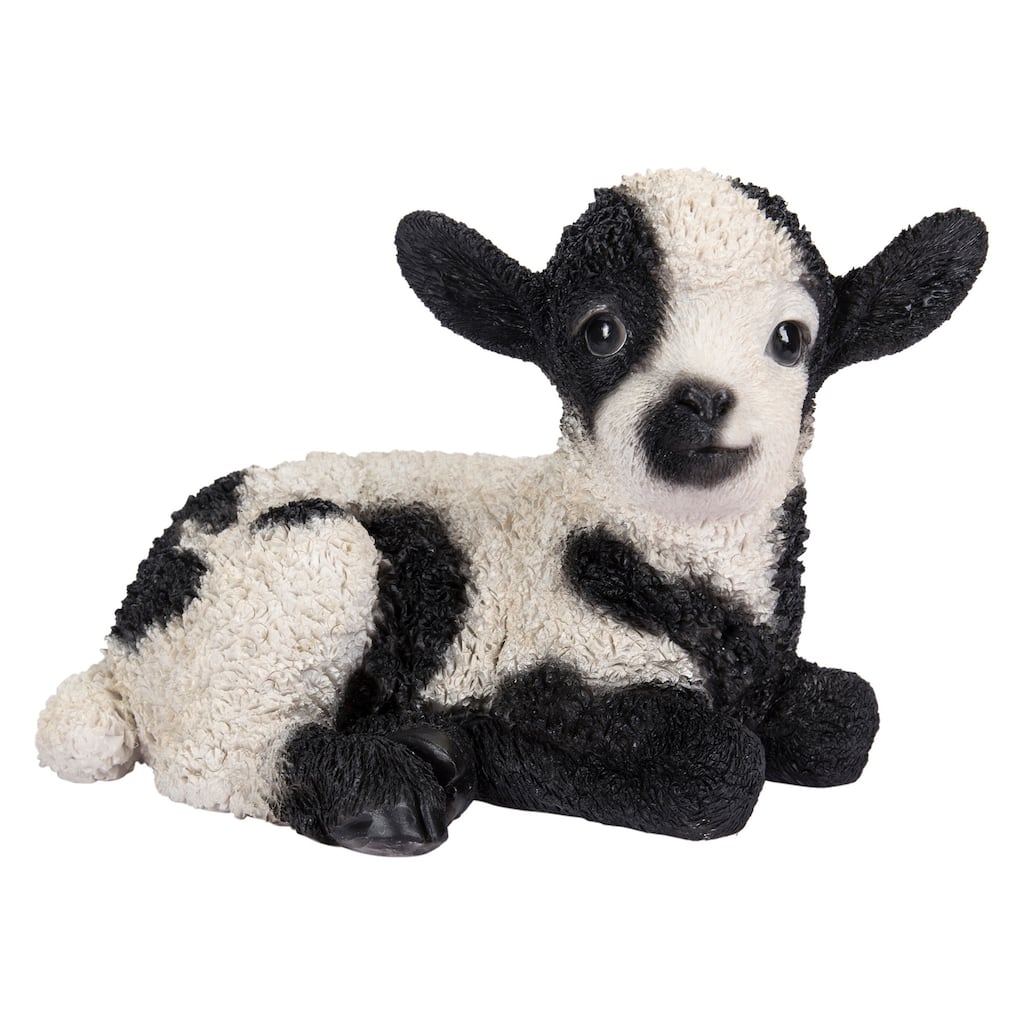 Small Baby Lamb Lying Down Outdoor Garden Statue- 9.25"