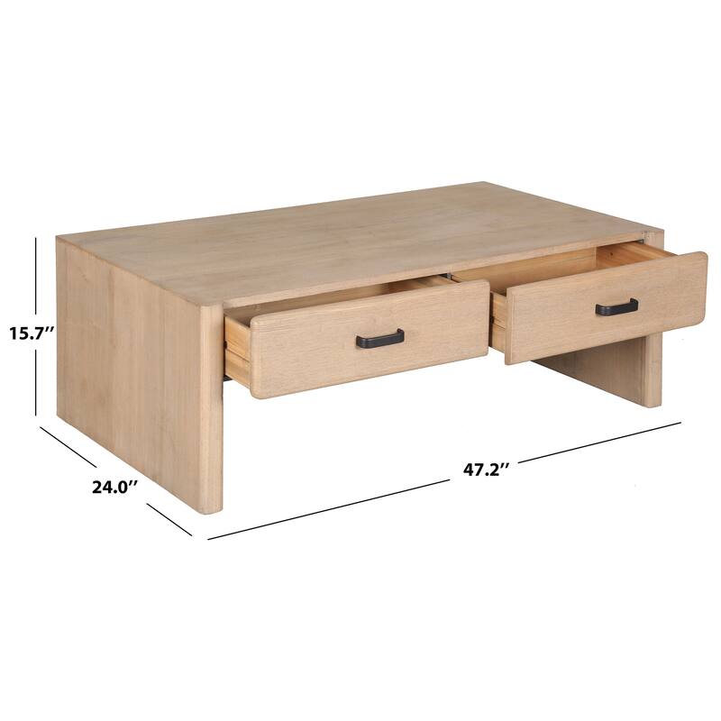 SAFAVIEH Couture Wynnrosa 2-Drawer Coffee Table - 47"W x 24"D x 16"H