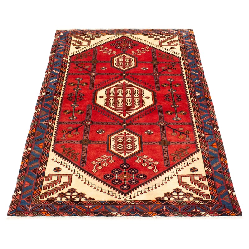 ECARPETGALLERY Hand-knotted Anatolian Vintage Red Wool Rug - 4'11 x 8'0