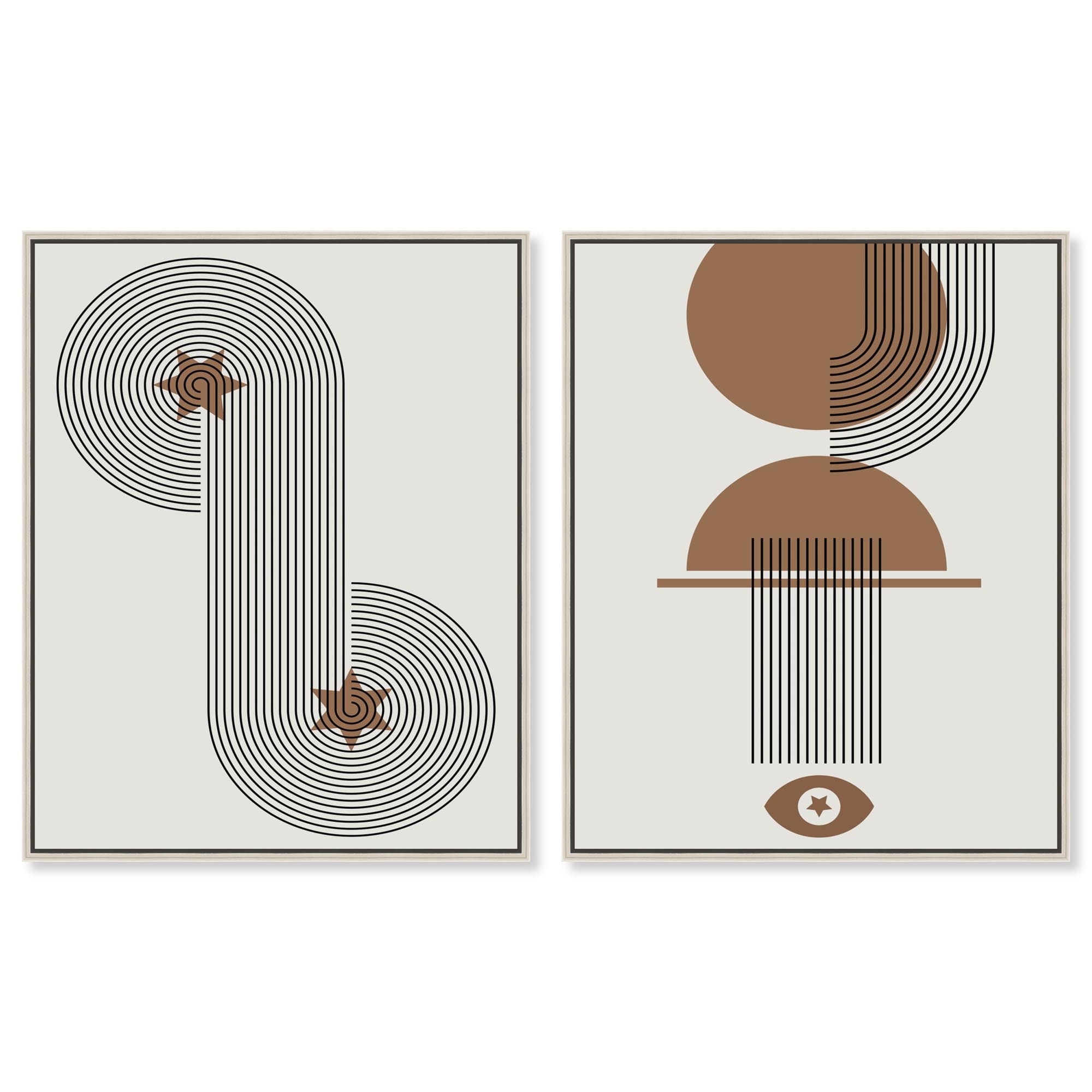 Dynamic Geometry Duo Livingroom Set Canvas Print By Remedy