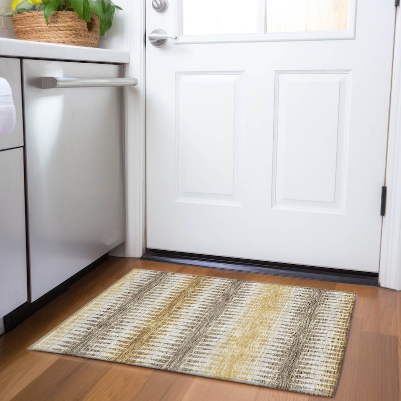 Machine Washable Indoor/ Outdoor Chantille Contemporary Rug