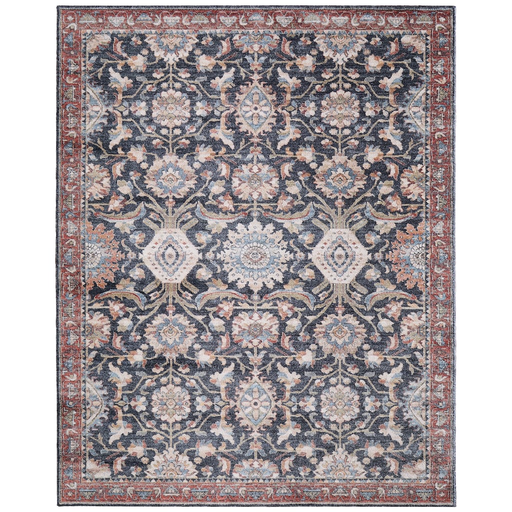 Grand Bazaar Stirling Machine Made Medallion Traditional Area Rug