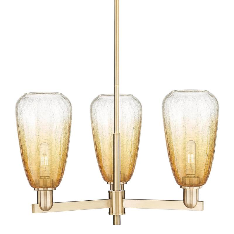 Innovations Lighting 716-3CR-9-18 Brookhaven Almond Chandelier - Champagne Bronze / Amber