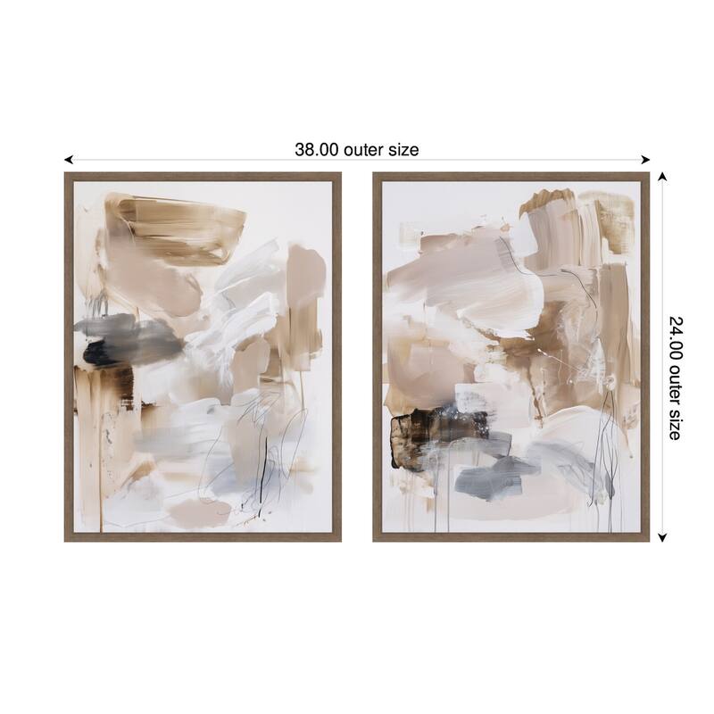Kate and Laurel Earth Form No. 1 & No. 2 2 Piece Framed Canvas Wall Art Set by Amy Lighthall
