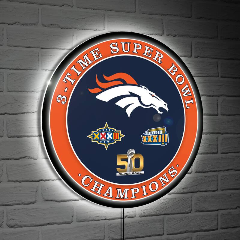 Denver Broncos LED Lighted Sign - Gold