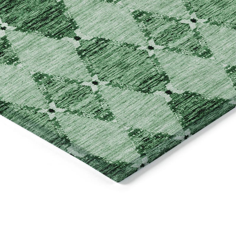 Machine Washable Indoor/ Outdoor Chantille Modern Boho Damask Rug