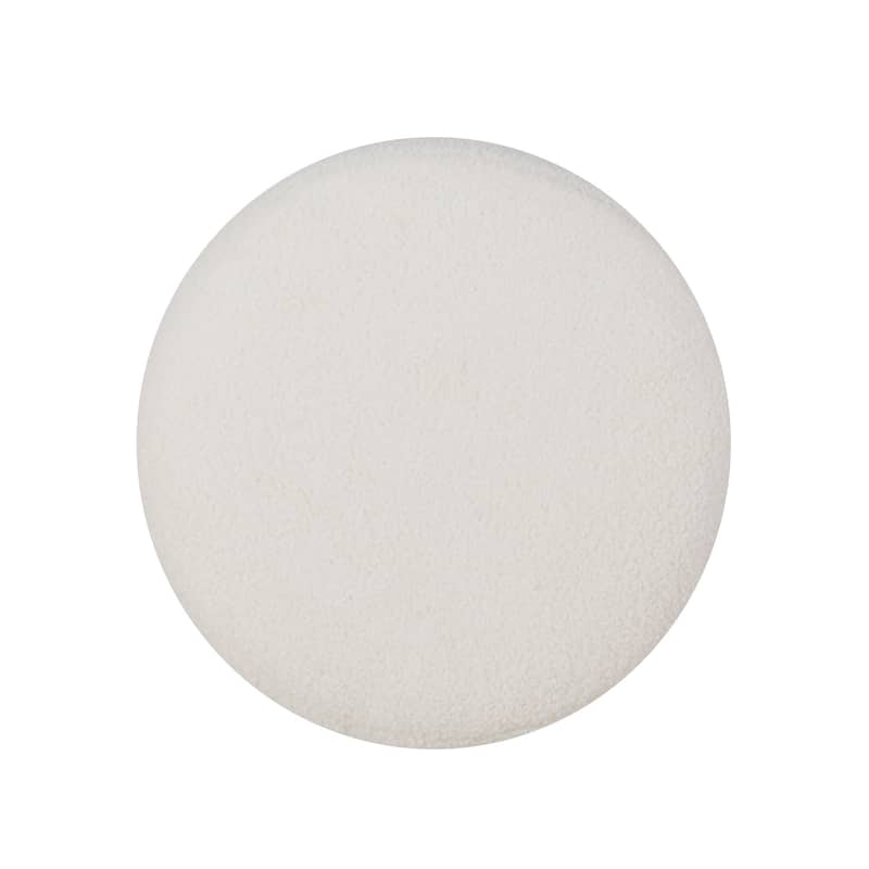 Hawley White Round Sherpa Ottoman
