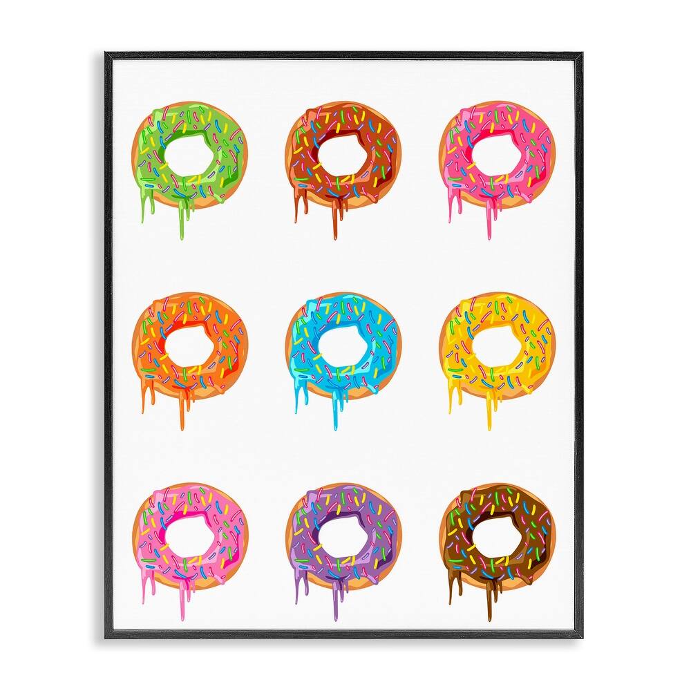 Stupell Bright Donut Rows Framed Giclee Art Design By Marcus Prime