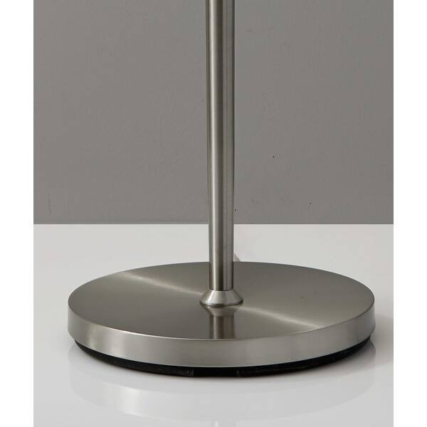 Dual Pole Floor Lamp In Brushed Steel Metal Dual Pole Floor Lamp In Brushed Steel Metal