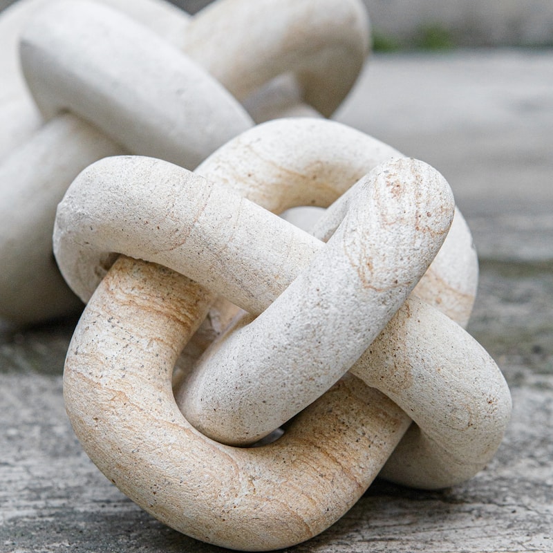 Intertwined Limestone Sculpture - 7.25" - Set of 2