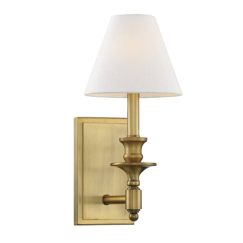 Savoy House Washburn Single Light 15" Tall Wall Sconce - Warm Brass