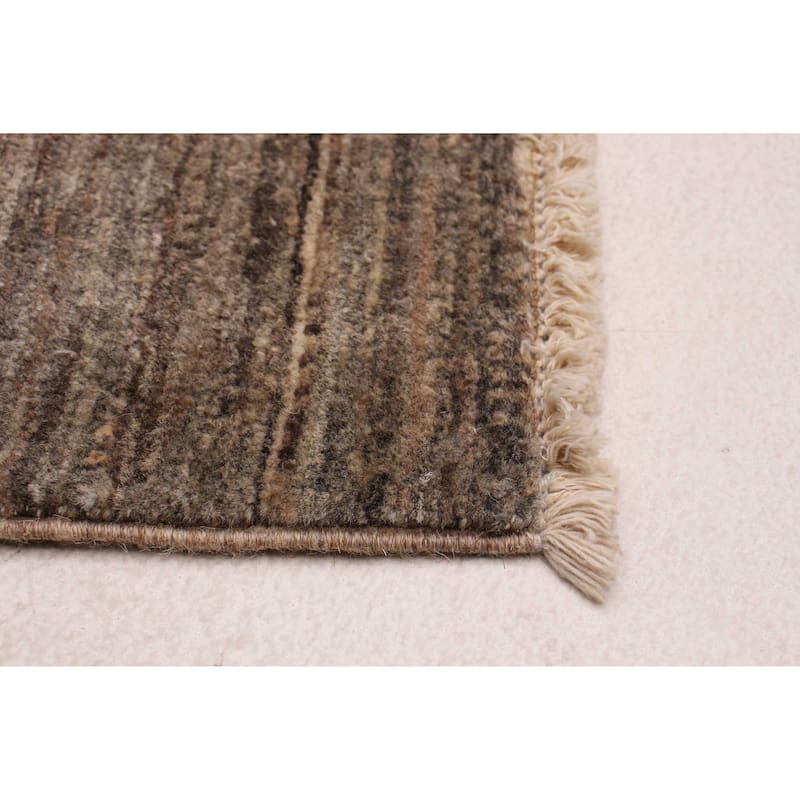 ECARPETGALLERY Hand-knotted Modern Ersari Taupe Wool Rug - 4'10 x 6'8
