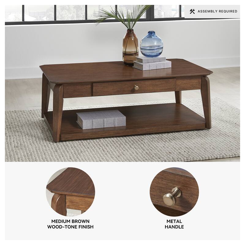 Signature Design by Ashley Trenmour Brown Coffee Table - 50"W x 28"D x 18"H