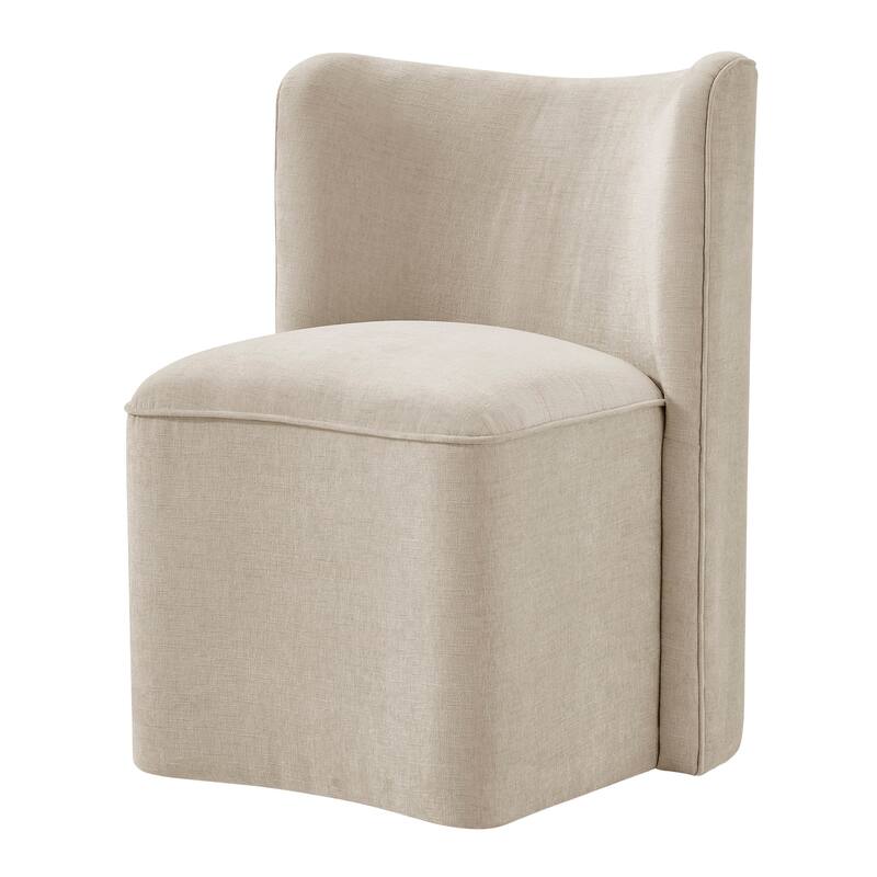 NPD Furniture Morraine Chenille Dining Chair with Casters