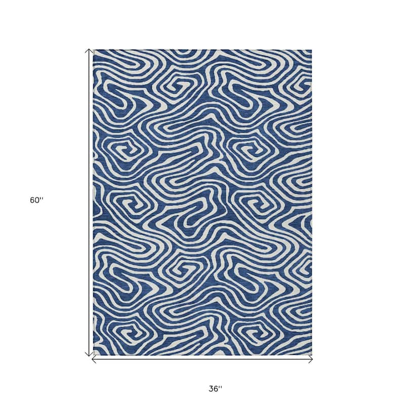 HomeRoots Abstract Transitional Rectangle Outdoor Rug