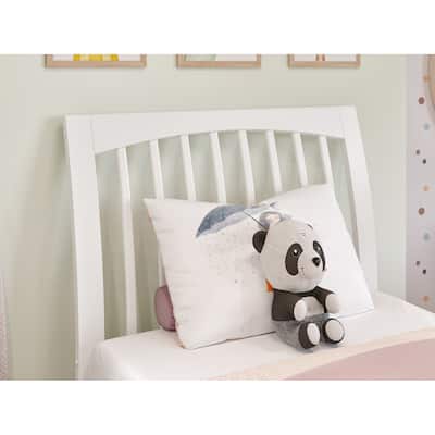 Solid Wood Headboard Sleigh Design Twin Size White Finish Bedroom Decor